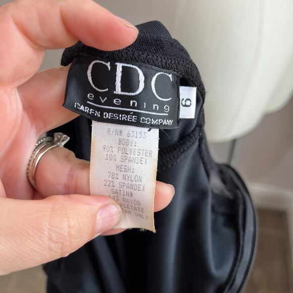 CDC Vintage Black Velvet Maxi Dress Size Small Y2K Whimsigoth Evening Gown - Picture 5 of 8